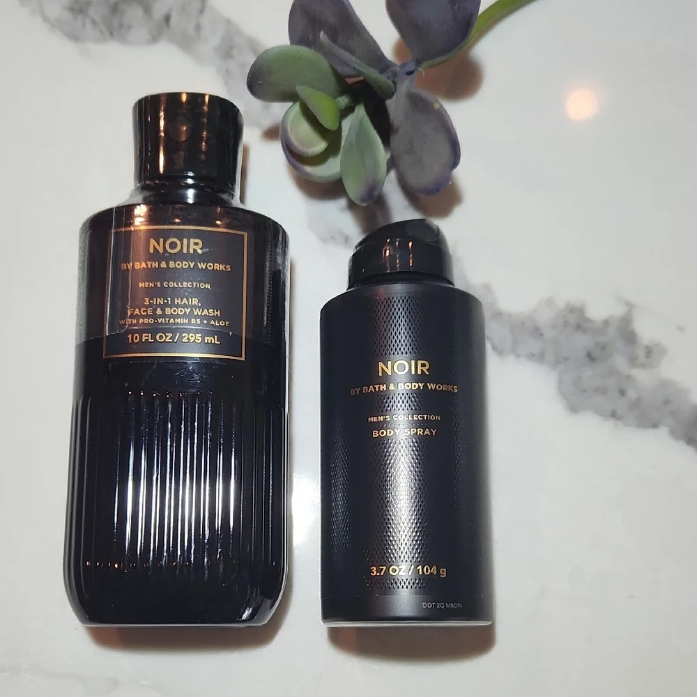 B&BW Noir Set of Body Spray and 3-in-1 Hair, Face & Body Wash